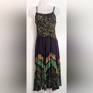 Sakkas Fairy Batik Whimsical Earthy Witchy Feminine Flirty Goddess Boho Dress FS